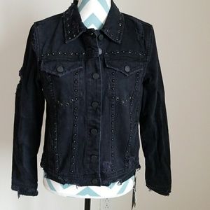 NWT Blank NYC studded distressed black jean jacket